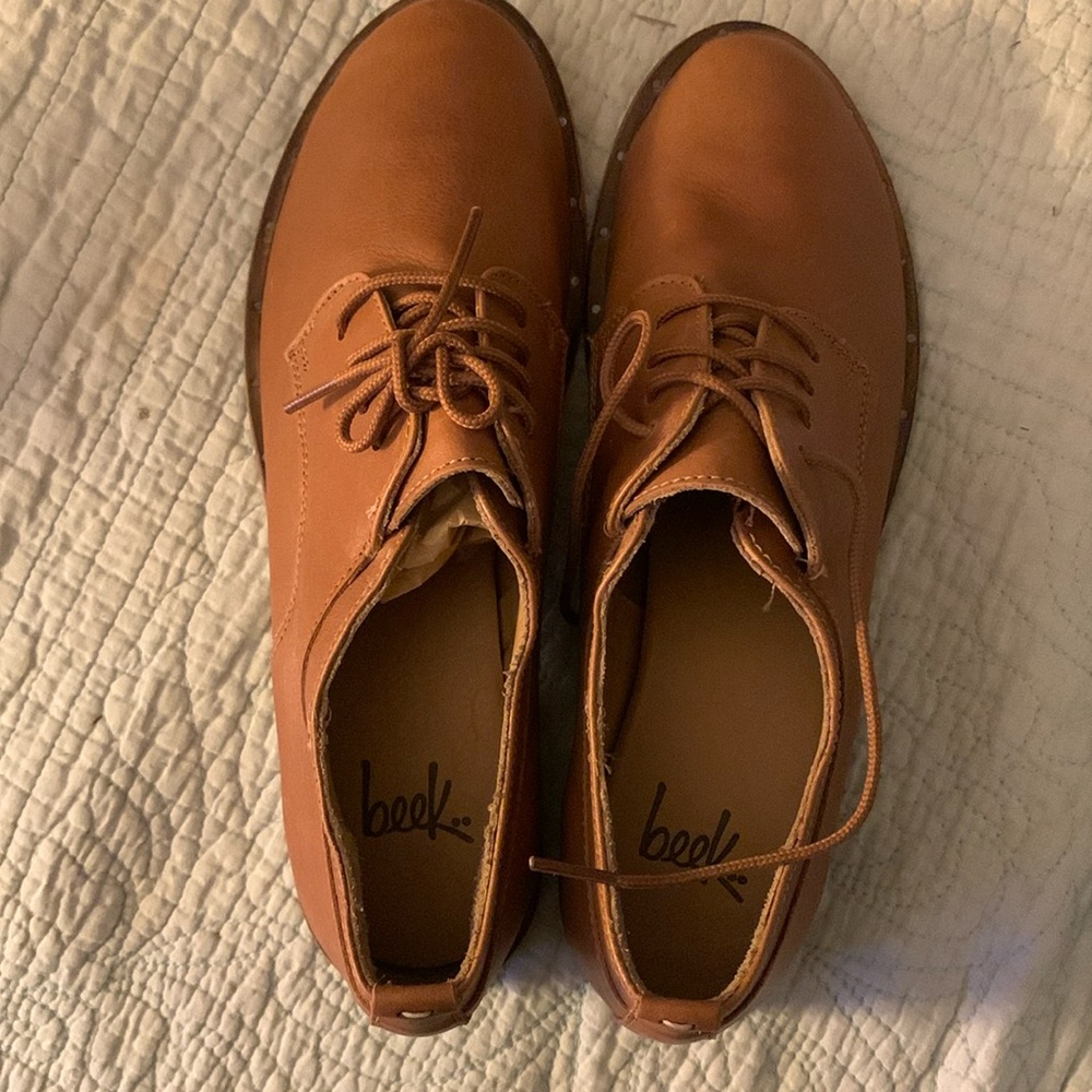 Beek Partridge Oxfords Shoes. NIB Size 7 US.  Cognac Super Comfortable Handmade